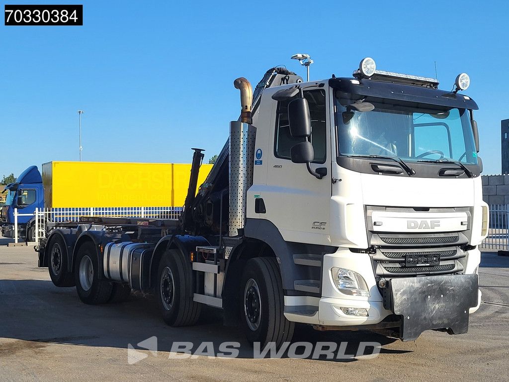 DAF CF 460 8X2 HIAB 144 B-3 HIDUO Crane kran Cable lift Lift+steering axle Euro 6