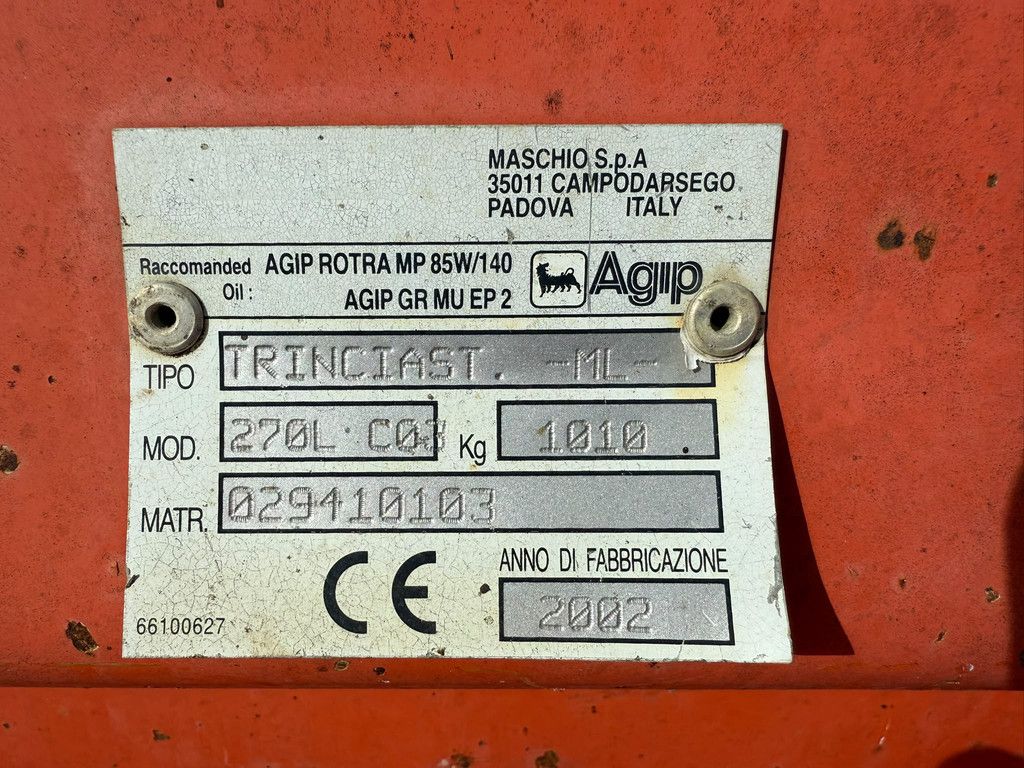 Maschio trinciast ML 270L Klepelmaaier Loofklapper trinciast ML 270L Klepelmaaier Loofklapper