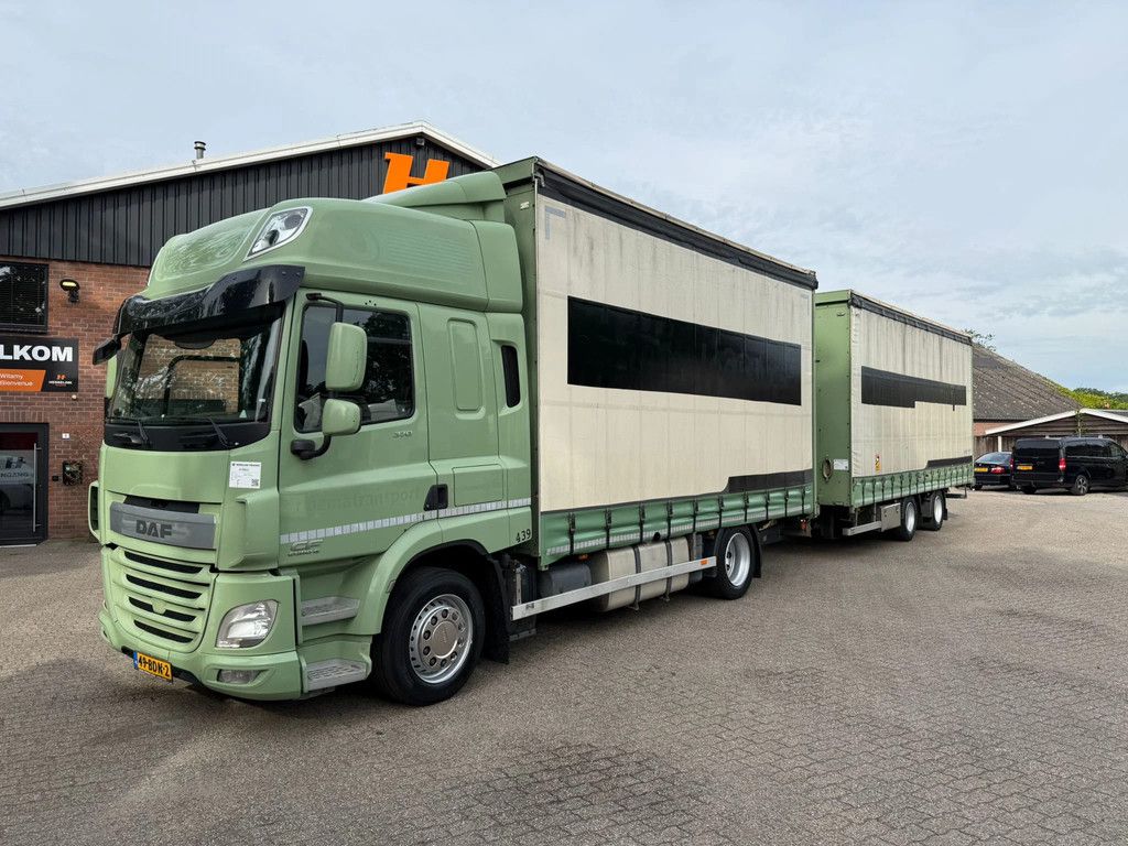DAF CF 370 Mega Volume Combi Dhollandia 2000KG Pacton Aanhanger Schuifdak NL truck APK/TUV 24-12-2026