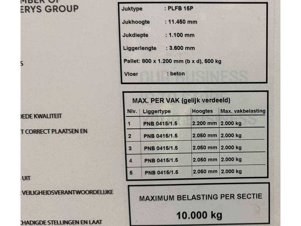 Palletstelling Stow 36x360