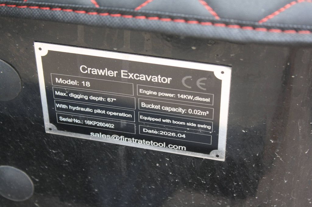 Mini excavator Crawler CK 18 Diesel 14kW 2026 Demo