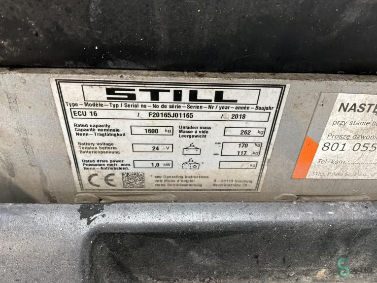 Pallet trucks Electric Still ECU16 2018