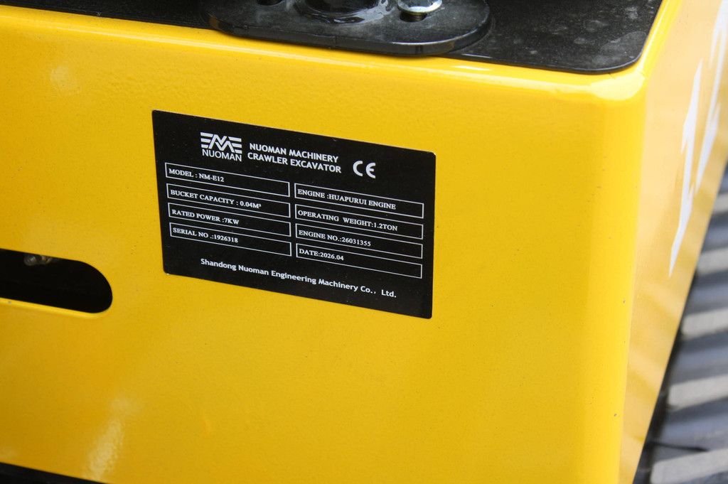 Mini excavator EPS Nuoman NM-E12 Diesel 7kW 2026 Demo