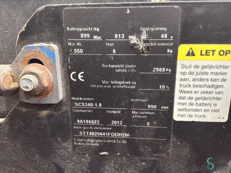 Forklifts Electric Crown SC 5340-1.8 2012