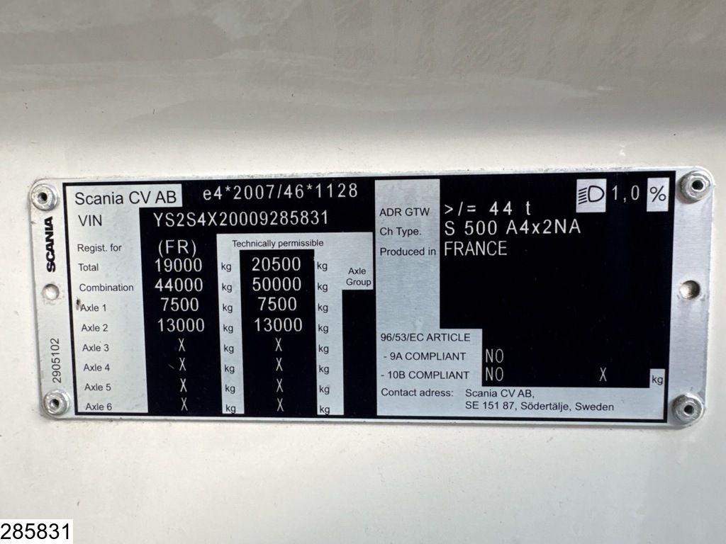 Scania S 500 EURO 6d, Retarder, Standairco