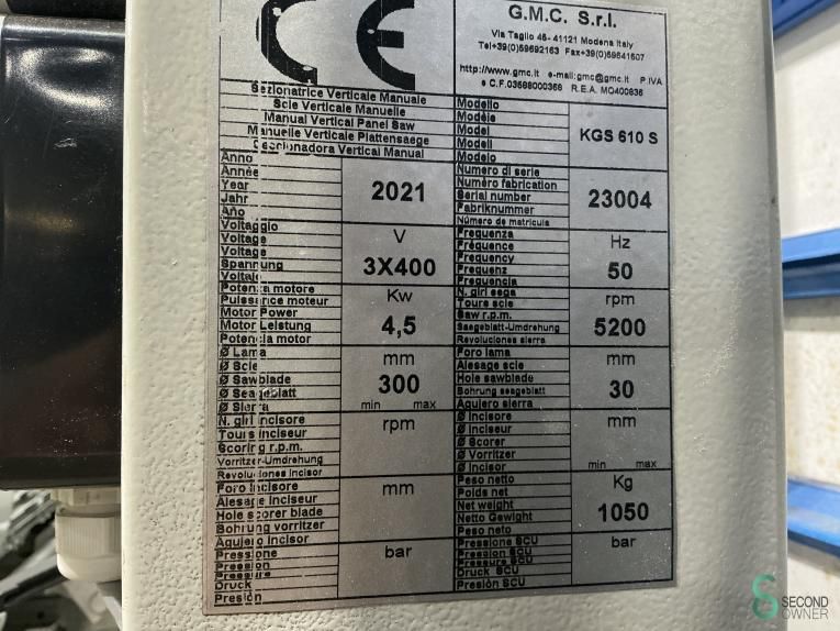 Vertikale Plattensägen GMC KGS 610S 2021