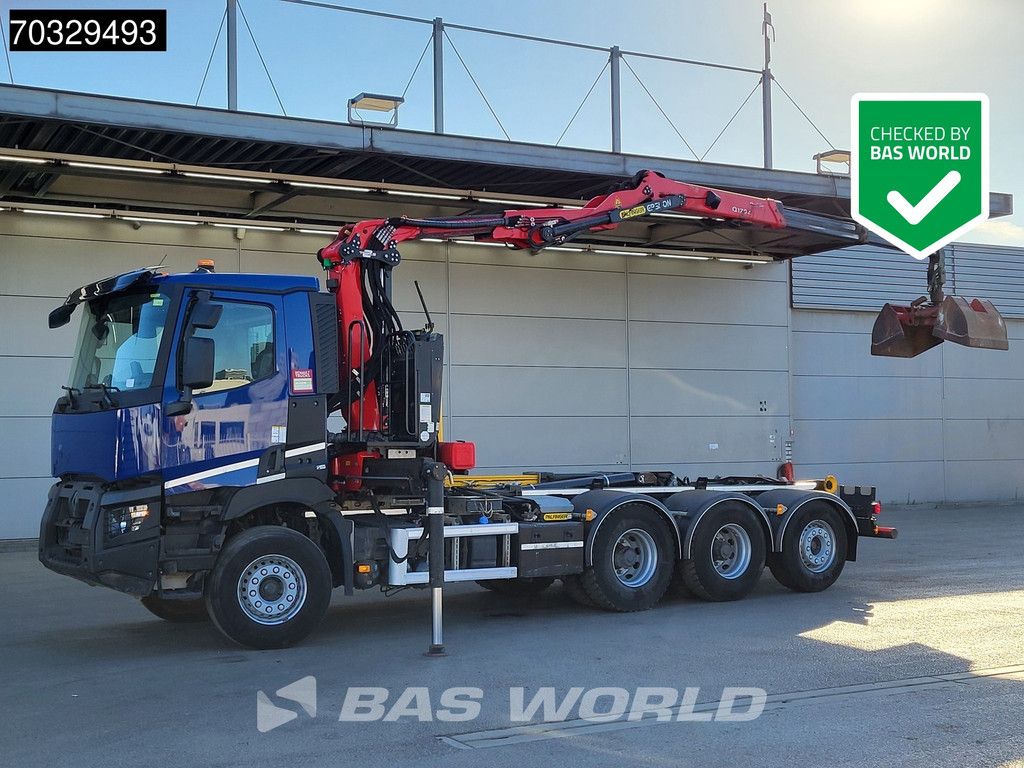 Renault C 480 8X4 Palfinger Q170Z95TR Kran Crane 20 tons hooklift Lift+steering Axle