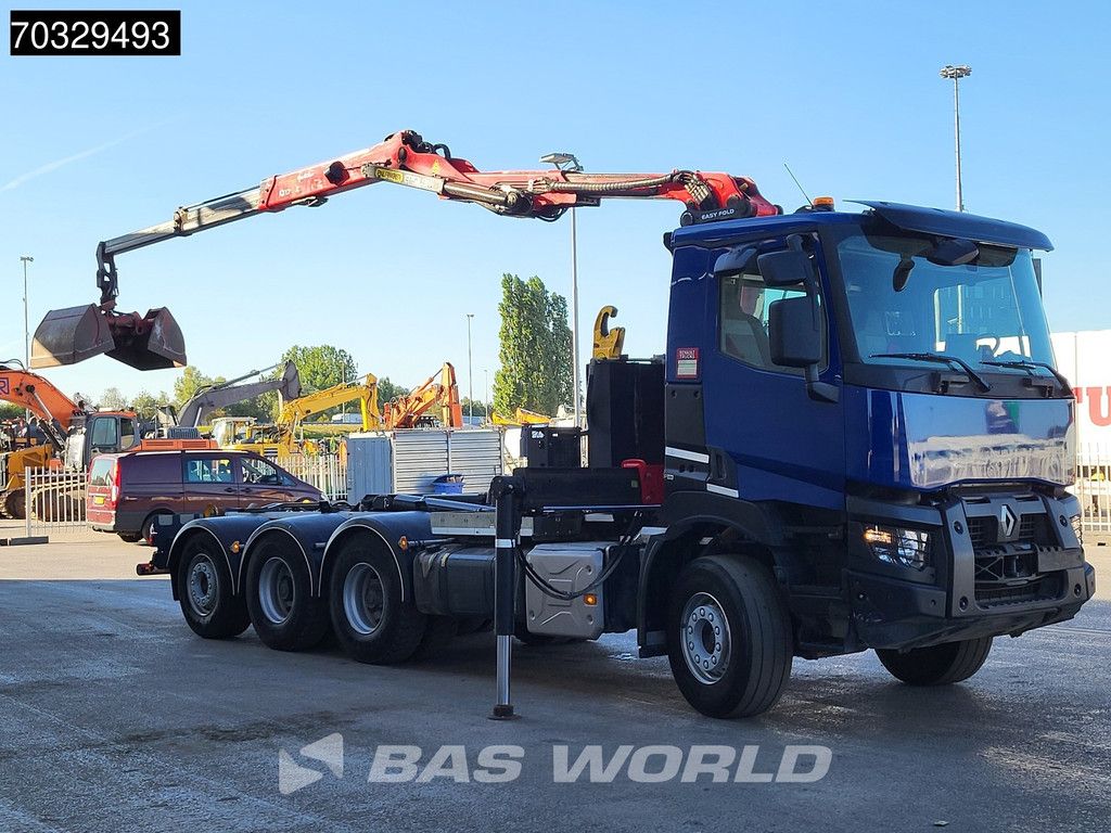 Renault C 480 8X4 Palfinger Q170Z95TR Kran Crane 20 tons hooklift Lift+steering Axle