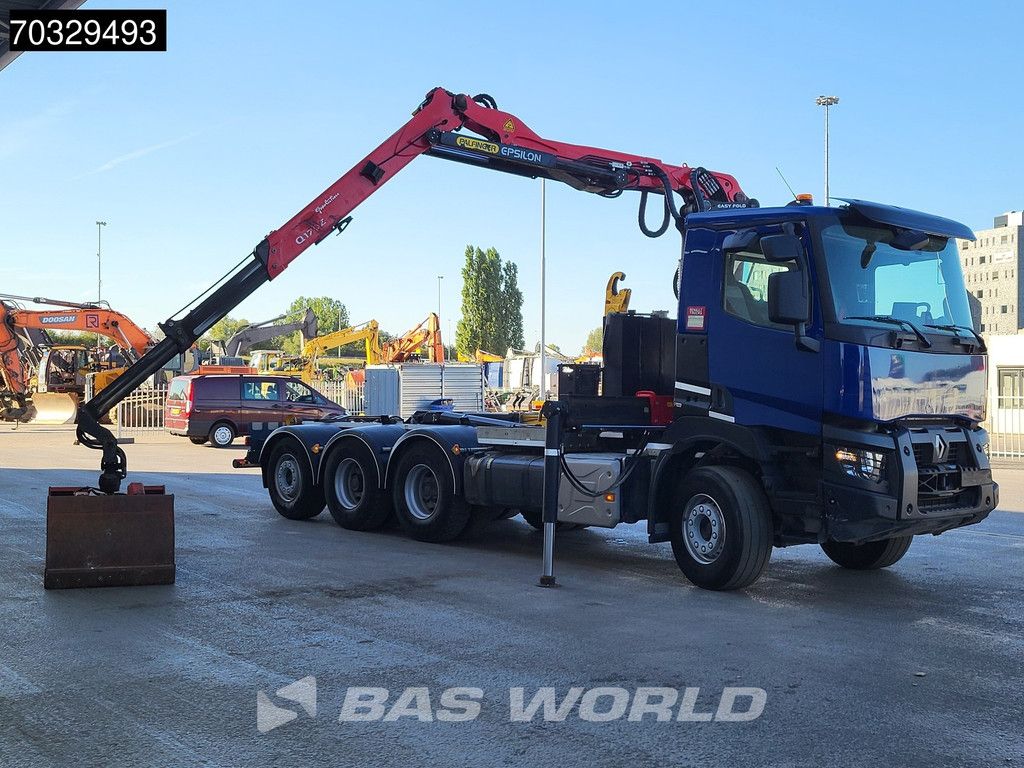 Renault C 480 8X4 Palfinger Q170Z95TR Kran Crane 20 tons hooklift Lift+steering Axle