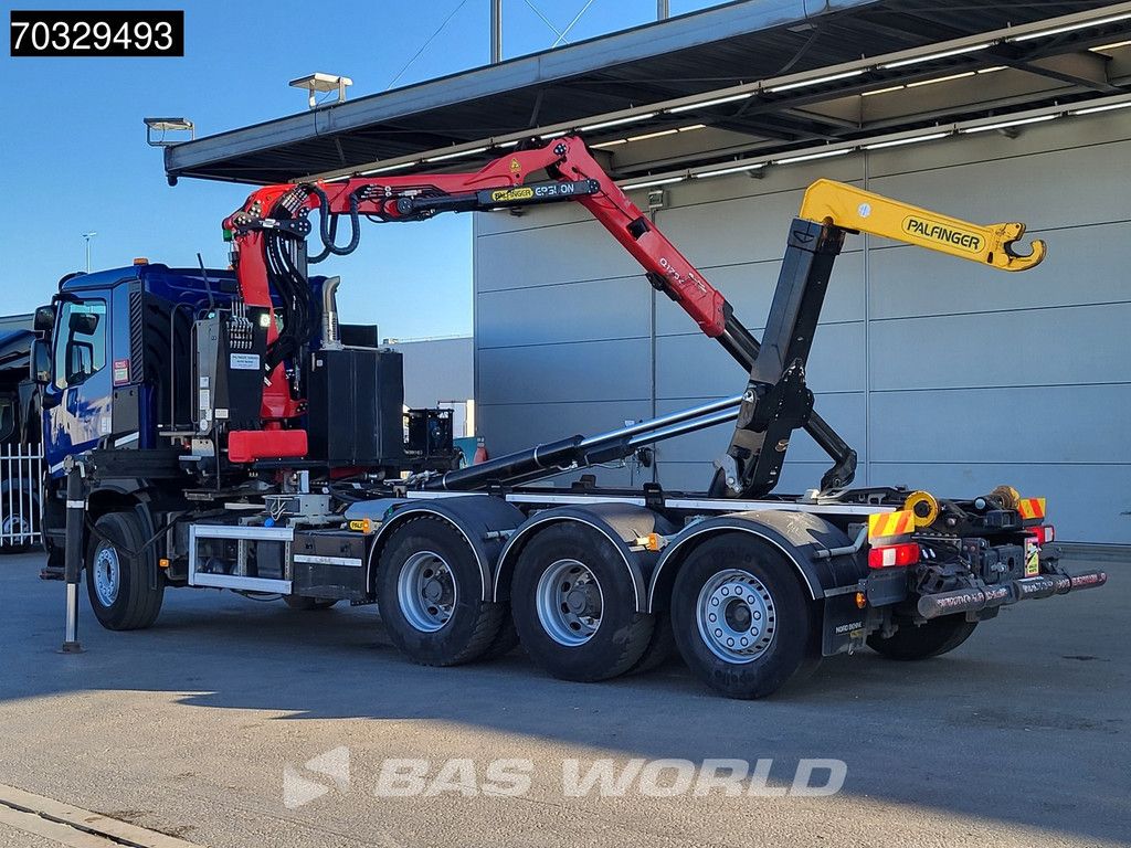 Renault C 480 8X4 Palfinger Q170Z95TR Kran Crane 20 tons hooklift Lift+steering Axle