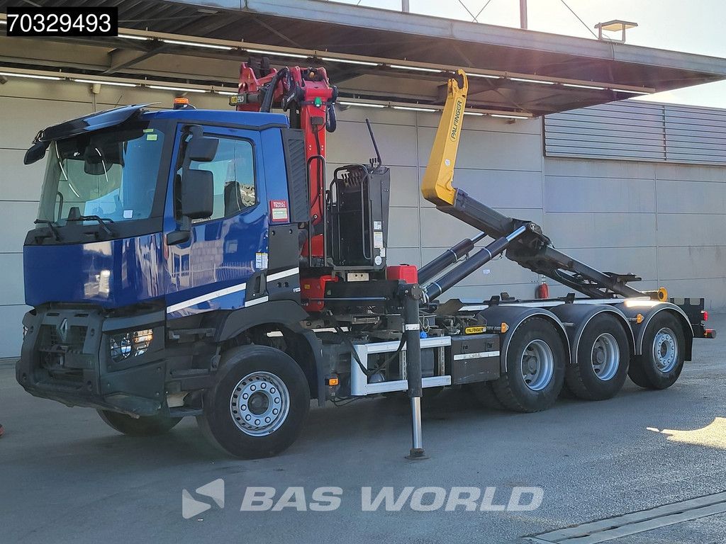 Renault C 480 8X4 Palfinger Q170Z95TR Kran Crane 20 tons hooklift Lift+steering Axle