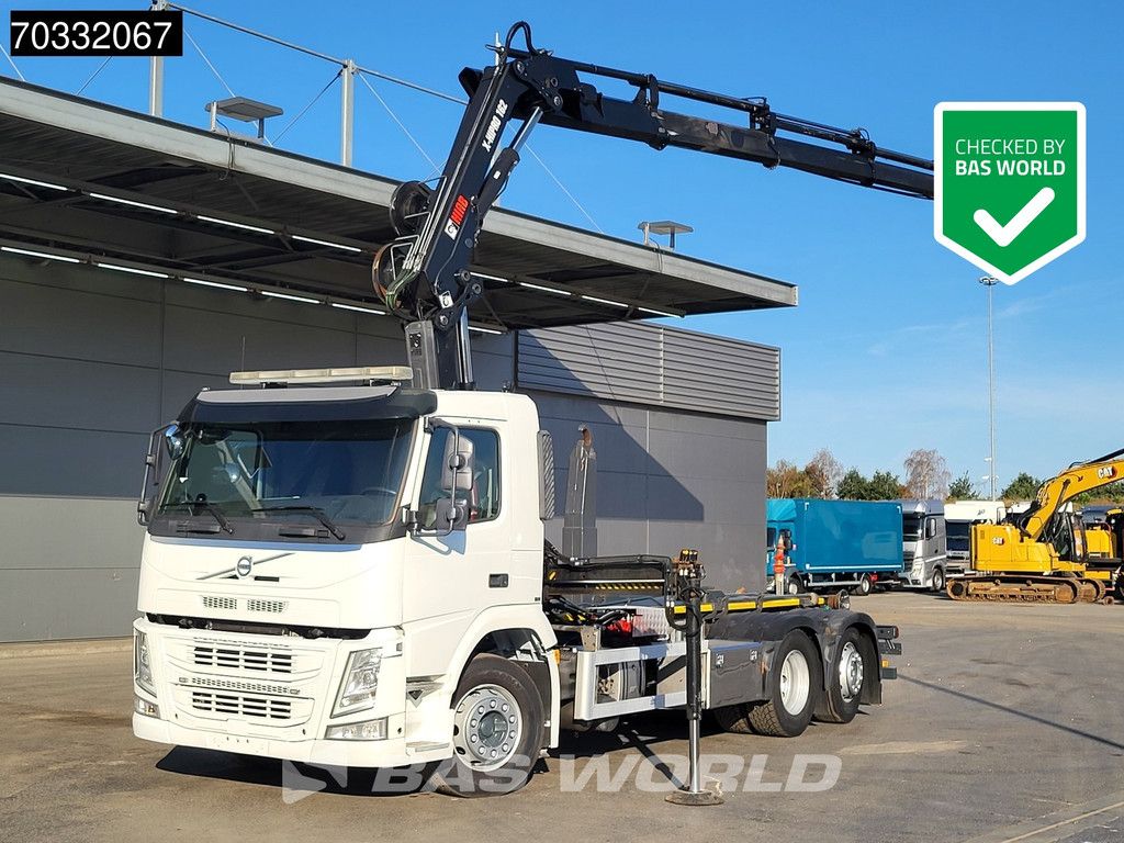 Volvo FM FM 370 6X2 HIAB 162E-4 Crane Kran 20tons hooklift Lift+steering axle VEB Euro 6