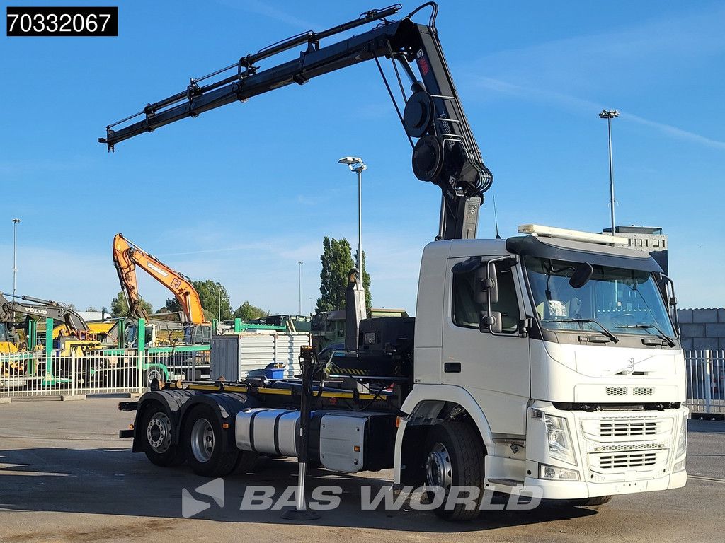 Volvo FM FM 370 6X2 HIAB 162E-4 Crane Kran 20tons hooklift Lift+steering axle VEB Euro 6