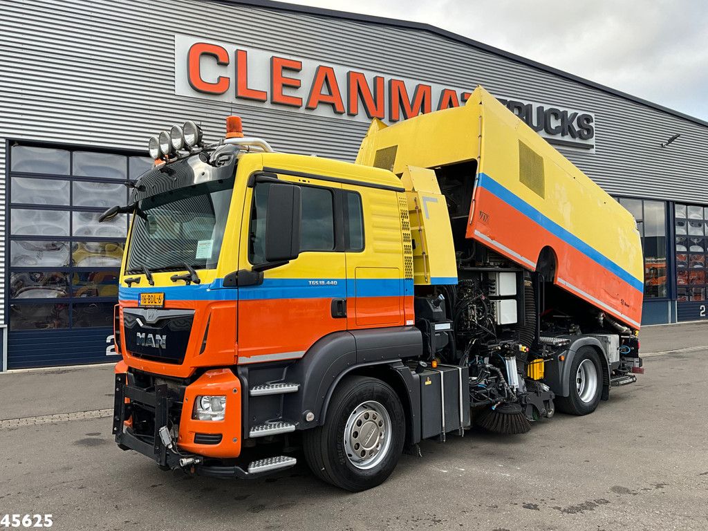 Man TGS 18.440 Euro 6 Beam S9000 Wegdekreiniger links en rechts vegend!