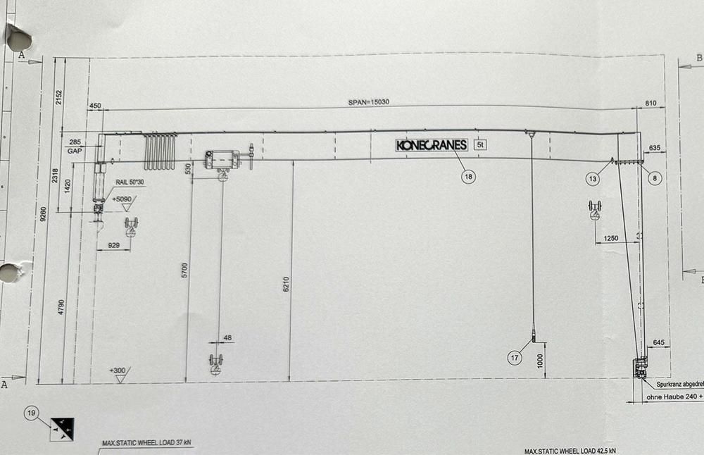 2012 Kone 5T x 15.030 mm Halbportalkran (Halle 3)
