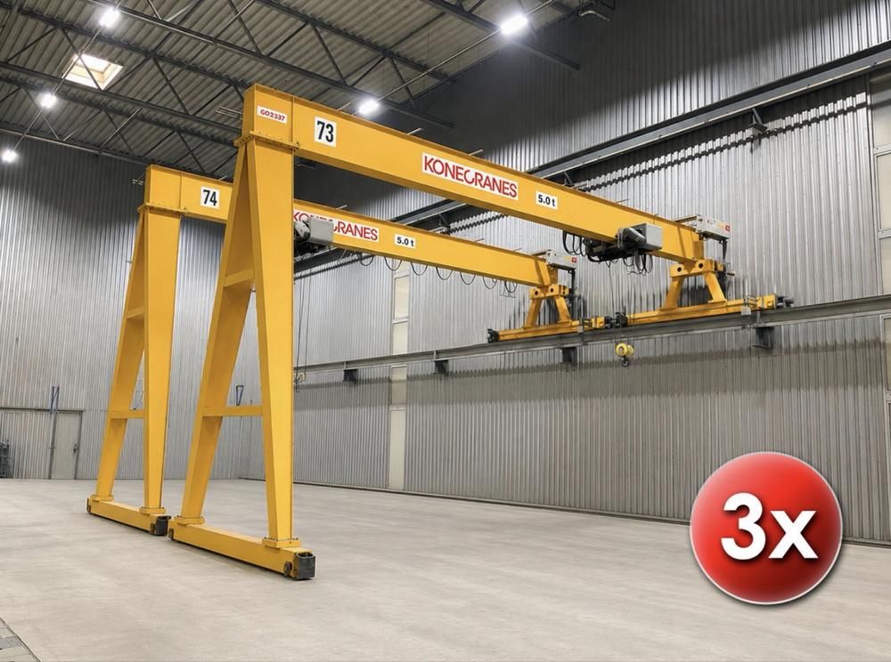Kone 5T x 15030 mm semi-portaalkranen, 5 metrische ton (combinatie) (3 stuks)