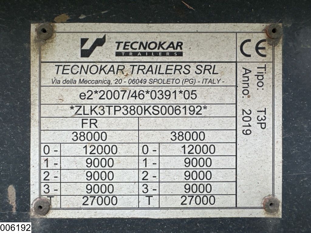 Tecnokar kipper Lift axle