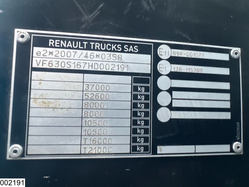 Renault C 430 8x4, EURO 6, Palfinger, Steel suspension