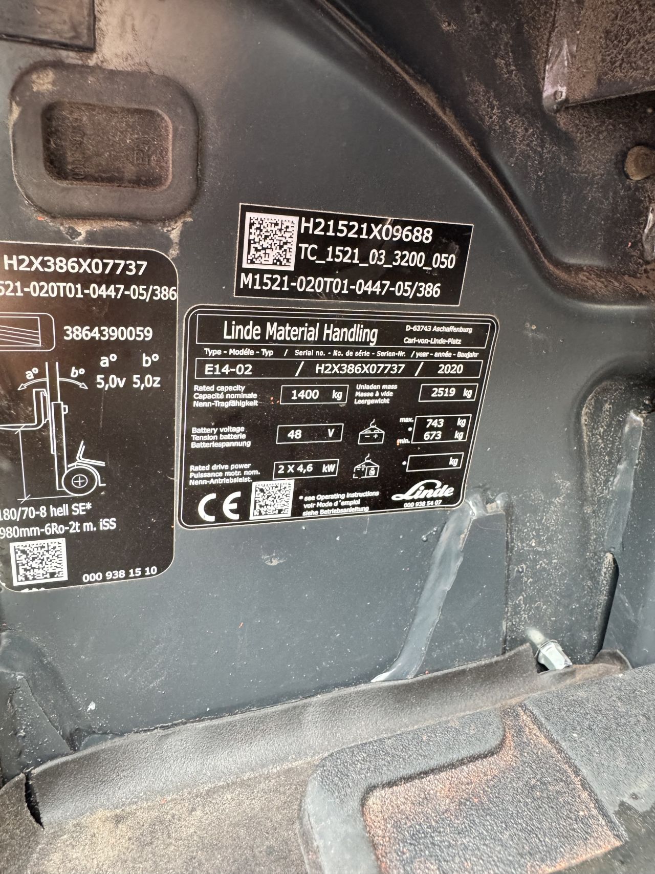 LINDE E14 2020 /triplex / zeer wendbaar/ weinig uur