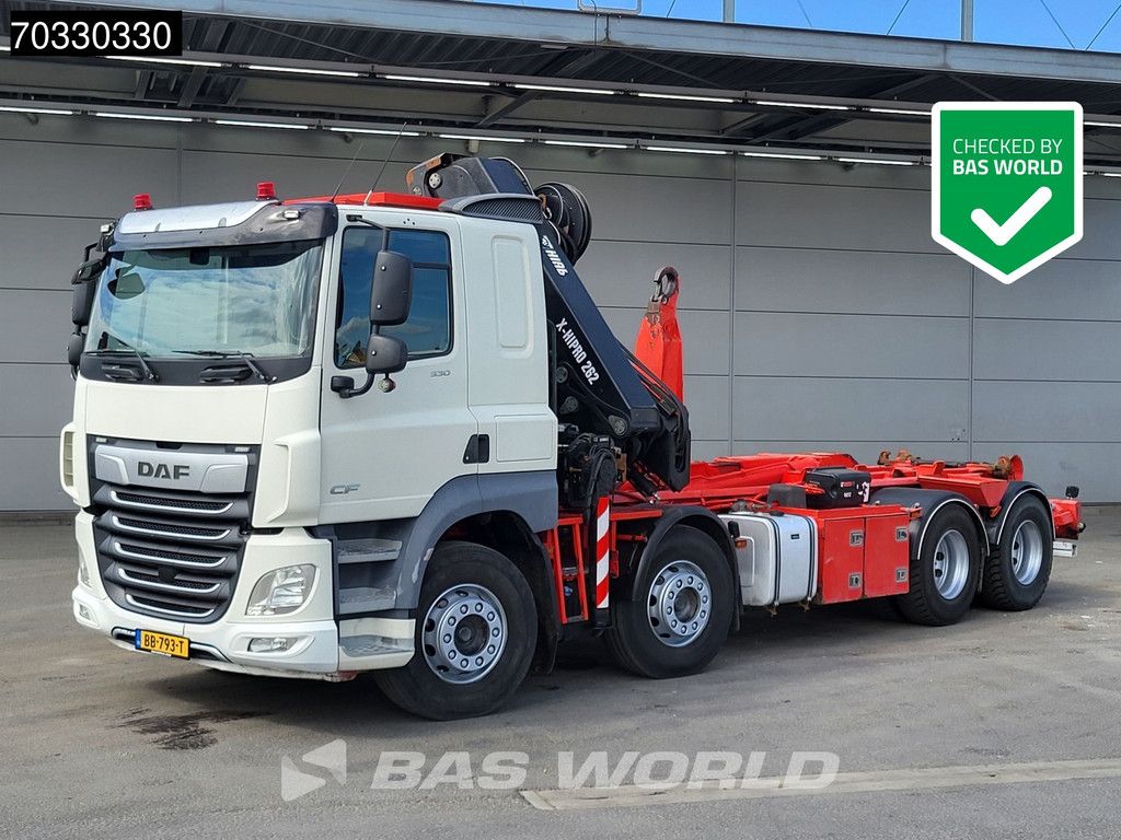DAF CF 530 8X2 HIAB X-HIPRO 262 EP-5 Kran Crane + 21t Hooklift ACC Euro 6