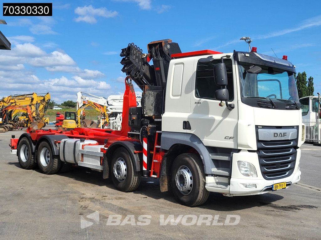 DAF CF 530 8X2 HIAB X-HIPRO 262 EP-5 Kran Crane + 21t Hooklift ACC Euro 6