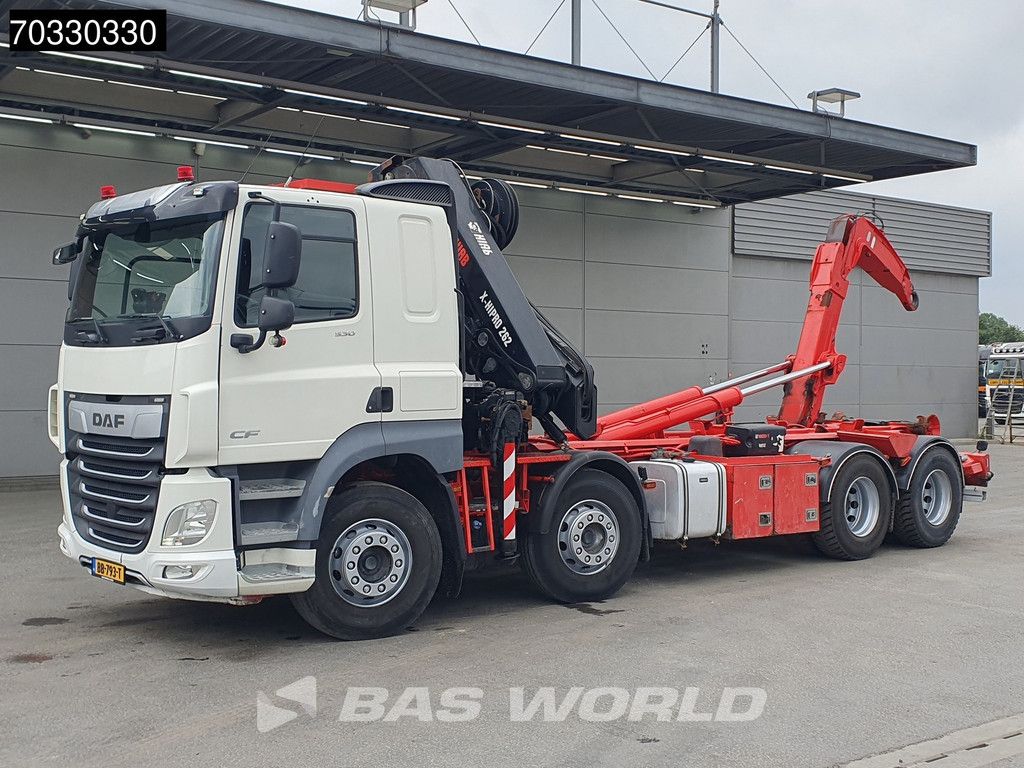 DAF CF 530 8X2 HIAB X-HIPRO 262 EP-5 Kran Crane + 21t Hooklift ACC Euro 6