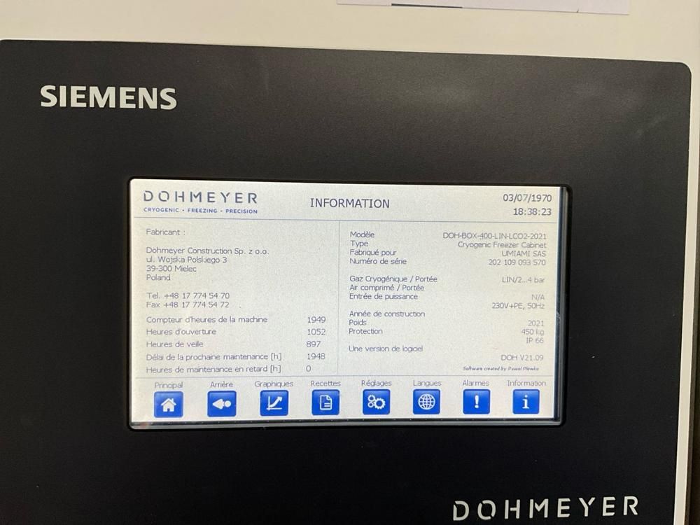2021 DOHMEYER Cryogenic Freezer Cabinet