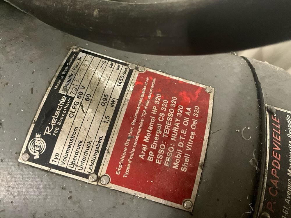 RIETSCHLE OLFG 60V Vacuum Pump