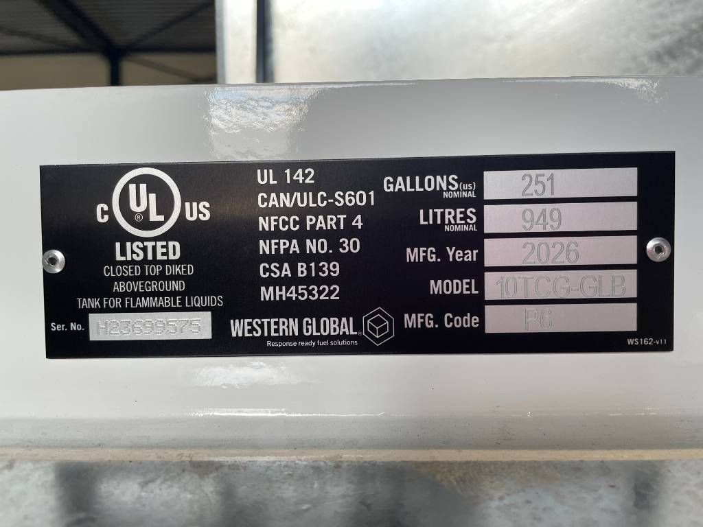 Western Global - 10TCG - 1.000 Liter fuel Tank - DPX-31001