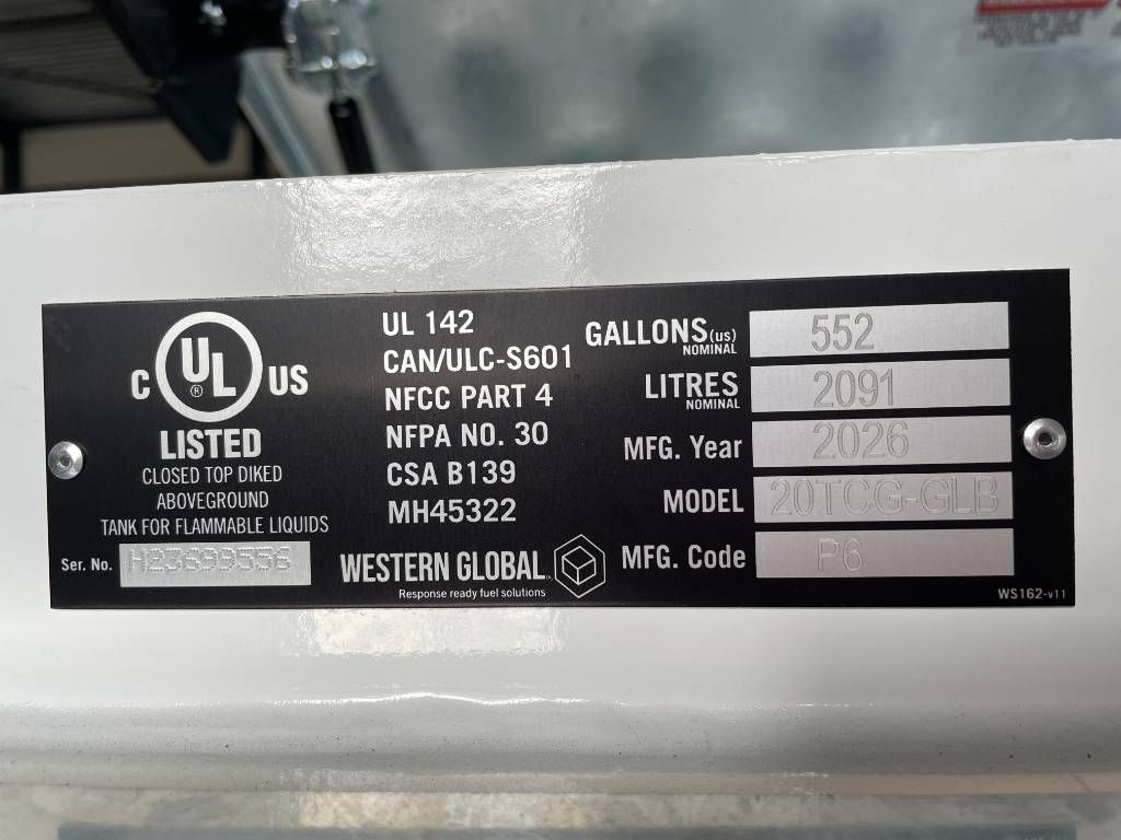 Western Global - 20TCG - 2.000 Liter fuel Tank - DPX-31002