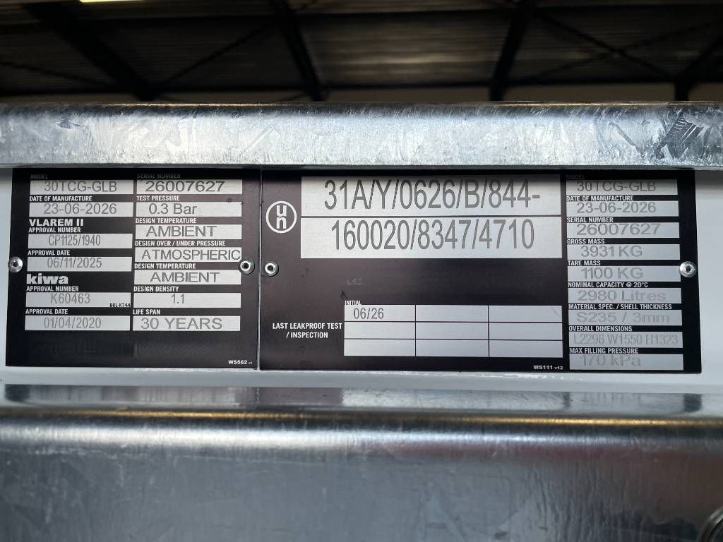 Western Global - 30TCG - 3.000 Liter fuel Tank - DPX-31003