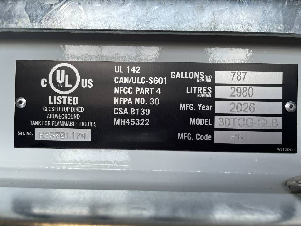 Western Global - 30TCG - 3.000 Liter fuel Tank - DPX-31003
