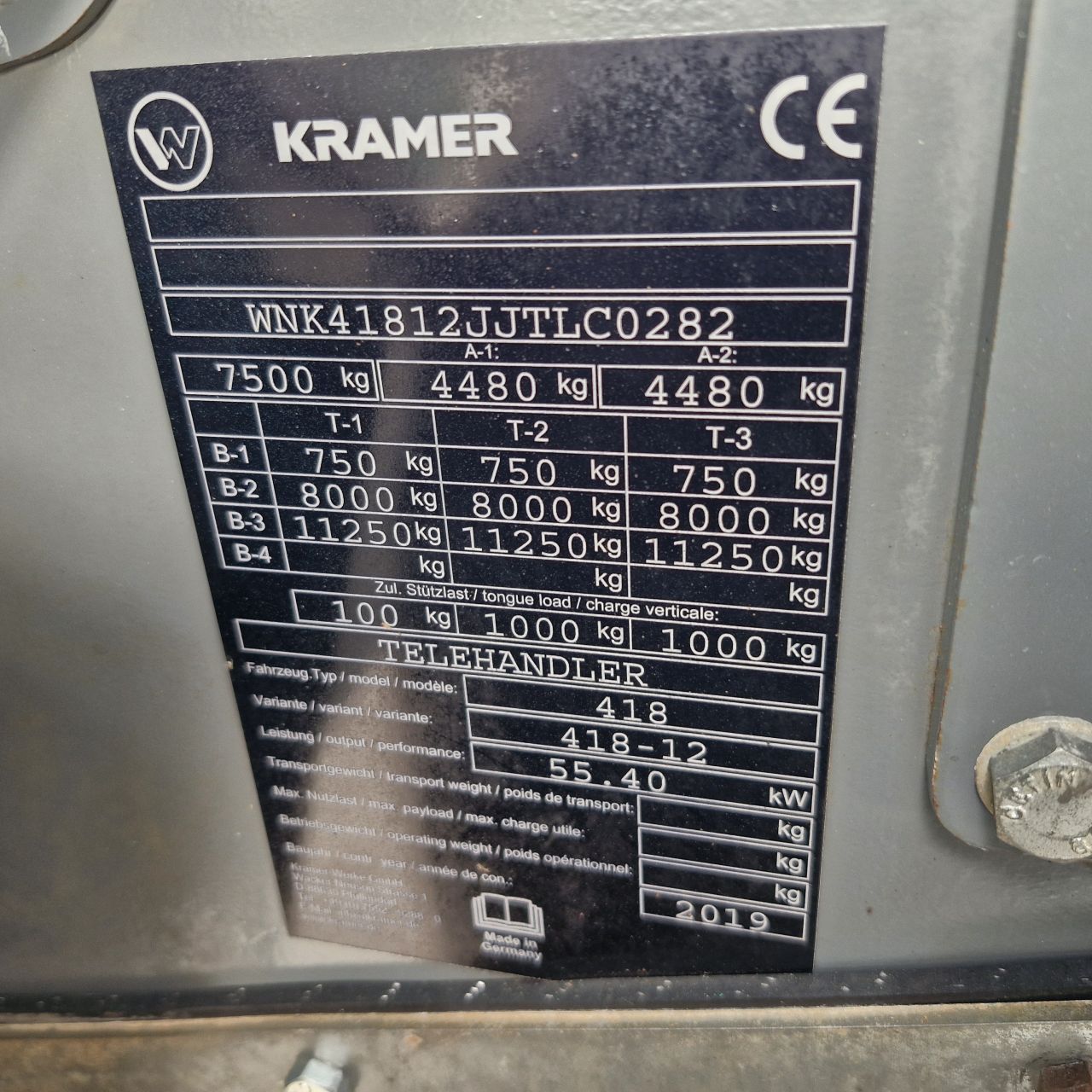 Kramer kt276 verreiker weidemann t6027