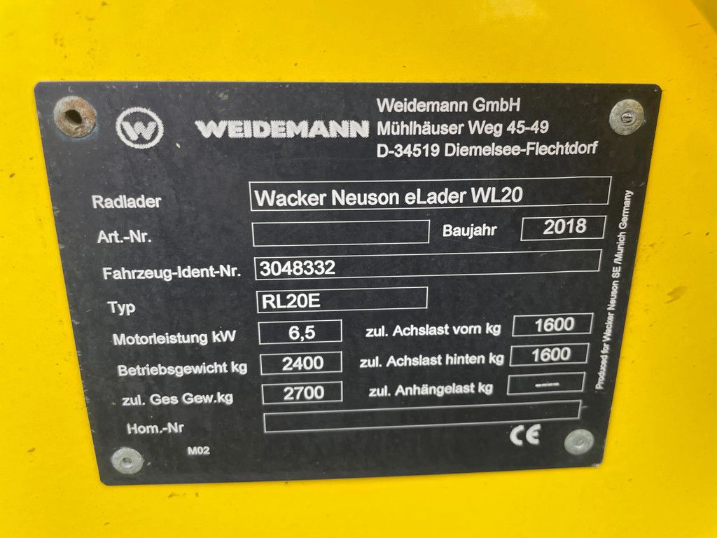 Weidemann Weideman 1160 E hoftrac / Wacker Neuson WL20