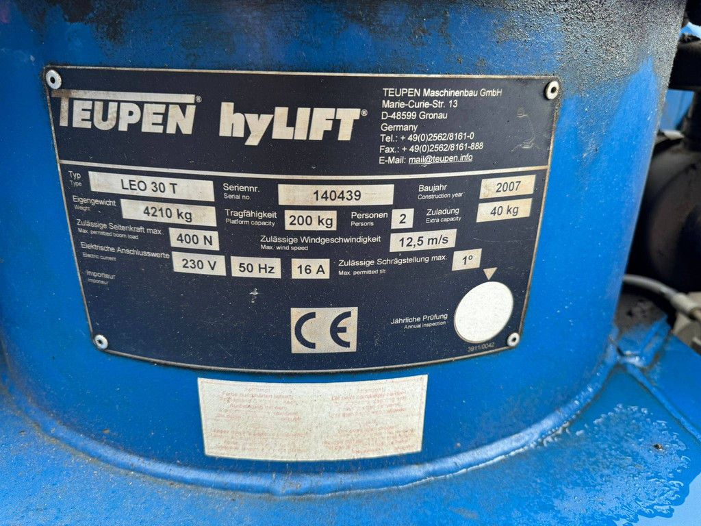 Teupen Leo 30T Diesel-Spinnenarbeitsbühne, 30 m, Baujahr 2007