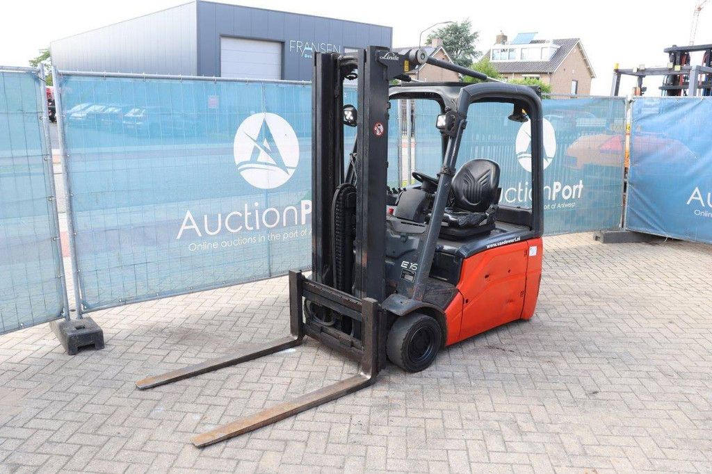 Linde E16-01 Electric Forklift 1600kg 4.5m 2014