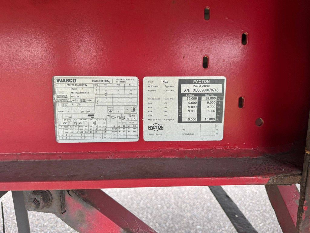 Curtain-sided semi-trailer Pacton TXD.3 2011