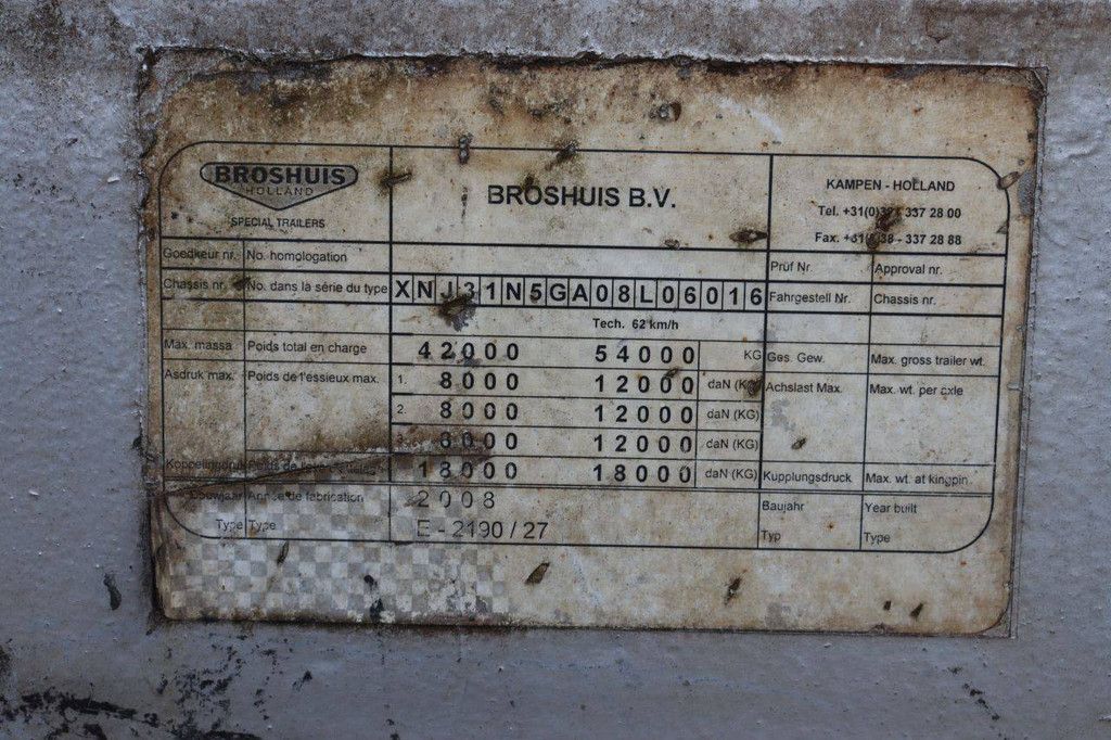 Flatbed Semi-trailer Broshuis 31N5 2008