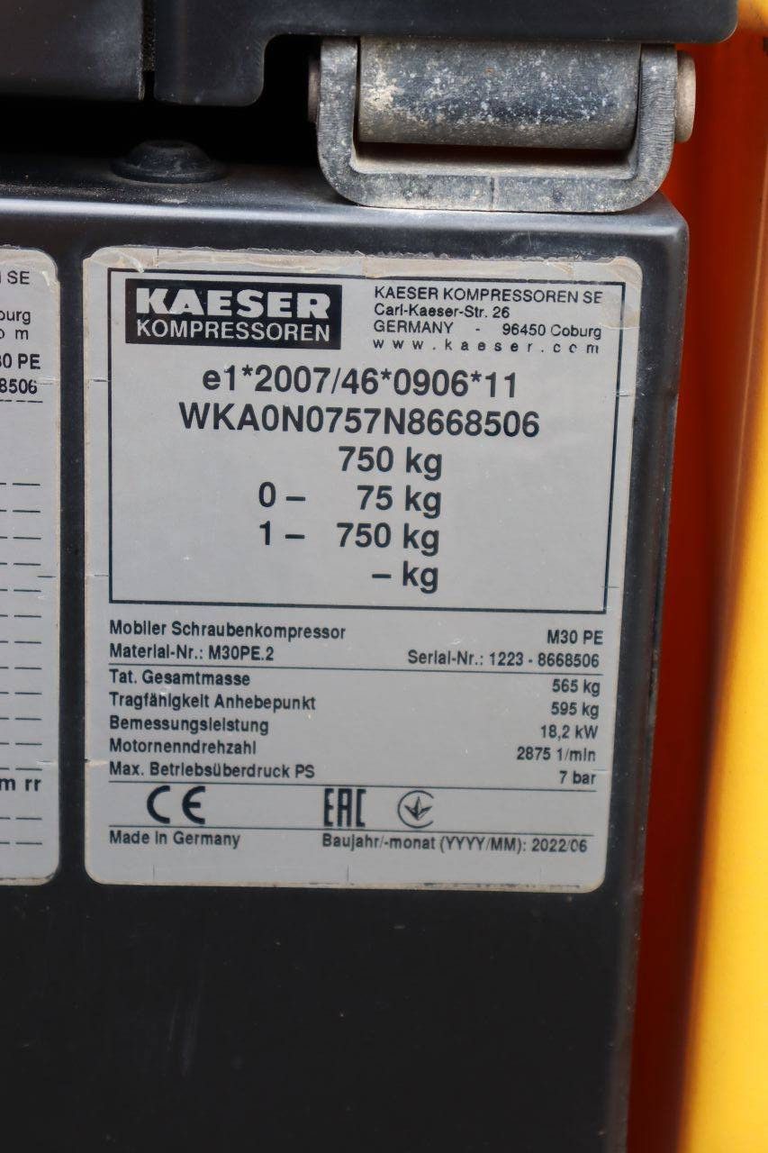 Mobile Compressor Kaeser M30 Diesel 18.2kW 2022