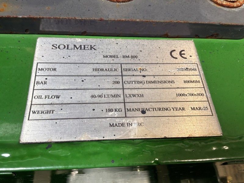2025 Solmek BM 800 Hydraulic Flail Mower for Mini Excavator (Unused)