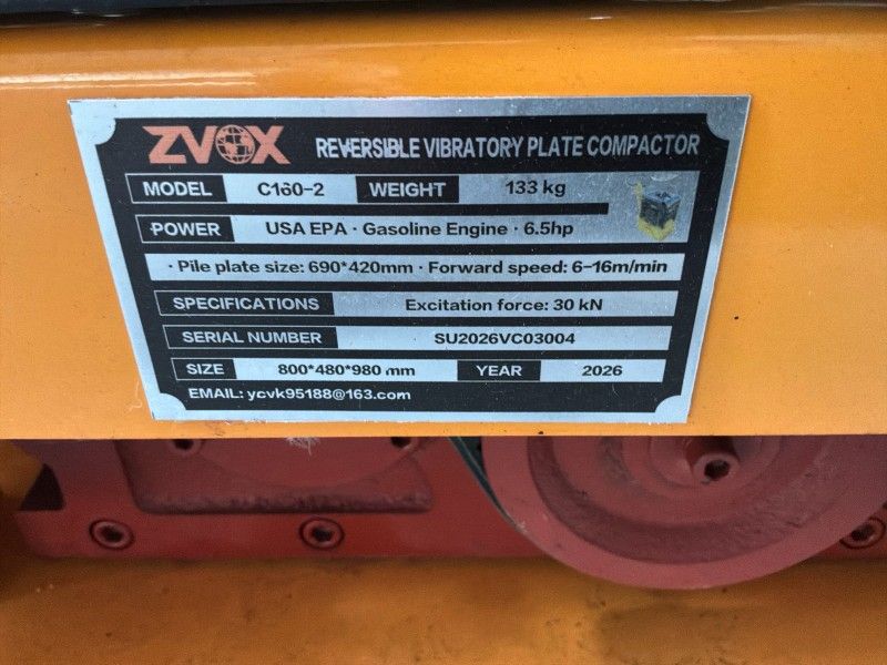 2026 ZVox C160-2 Gas-Powered Vibrating Plate (Unused)