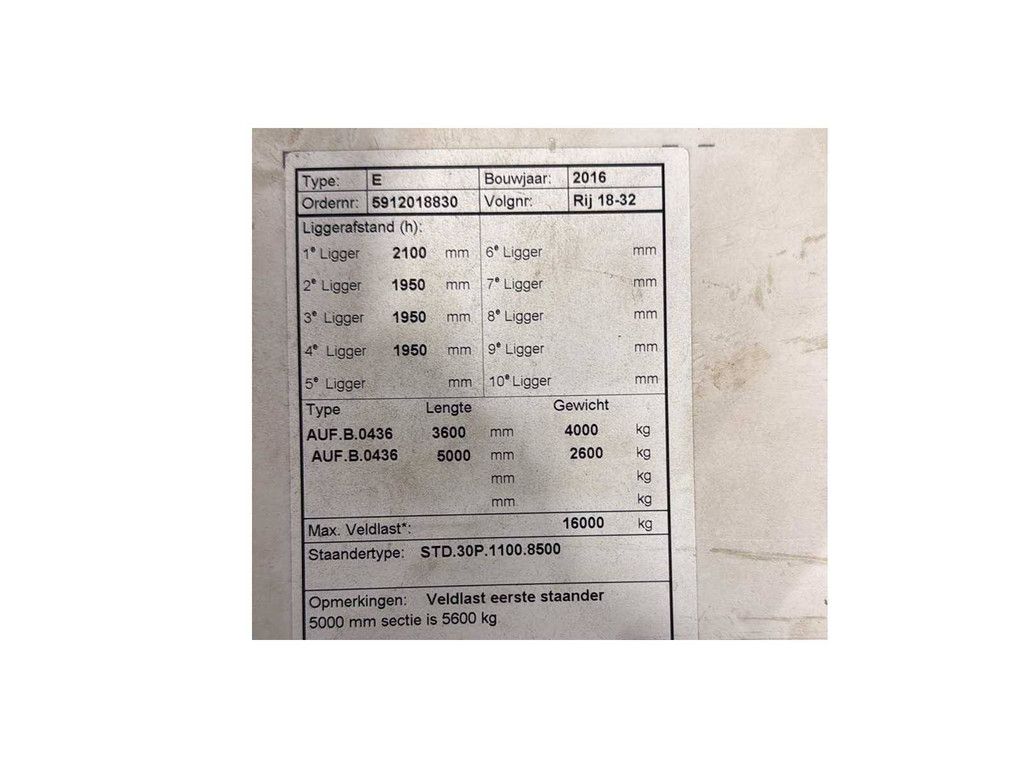 Heavy-duty pallet racking 10x80 4000kg per beam layer