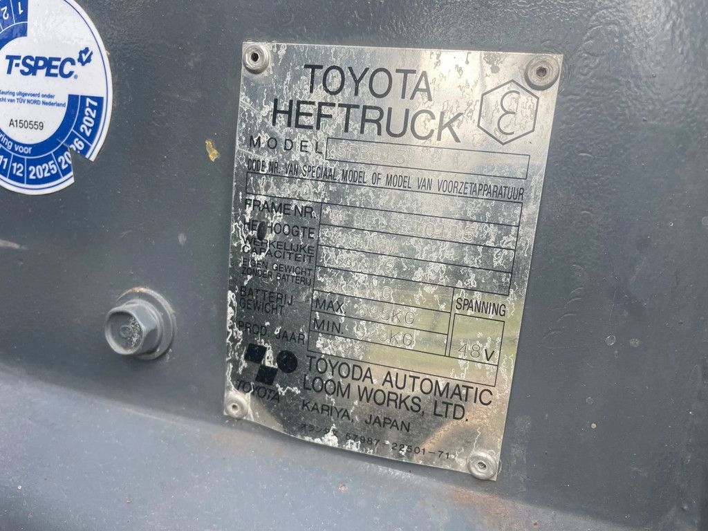 Toyota 5FBE13 goedwerkende vorkheftruck duplo