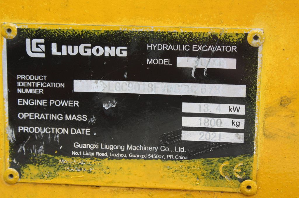 Mini excavator LiuGong 908H Diesel 2021