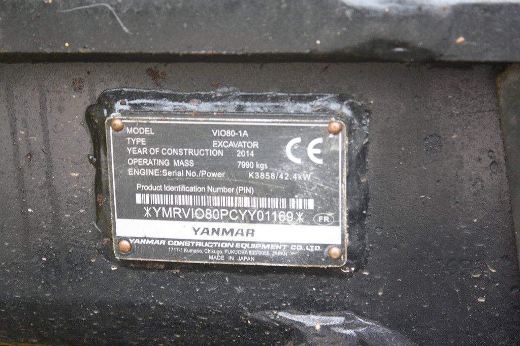Crawler excavator Yanmar VIO80-1A Diesel 2014