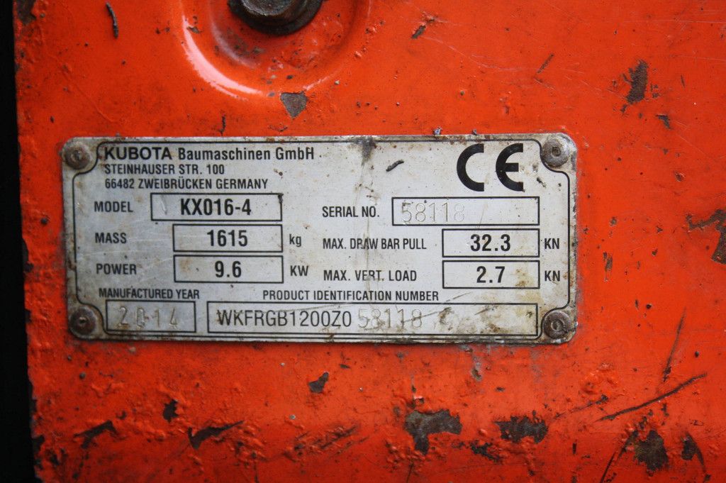 Mini excavator Kubota KX016-4 Diesel 2014