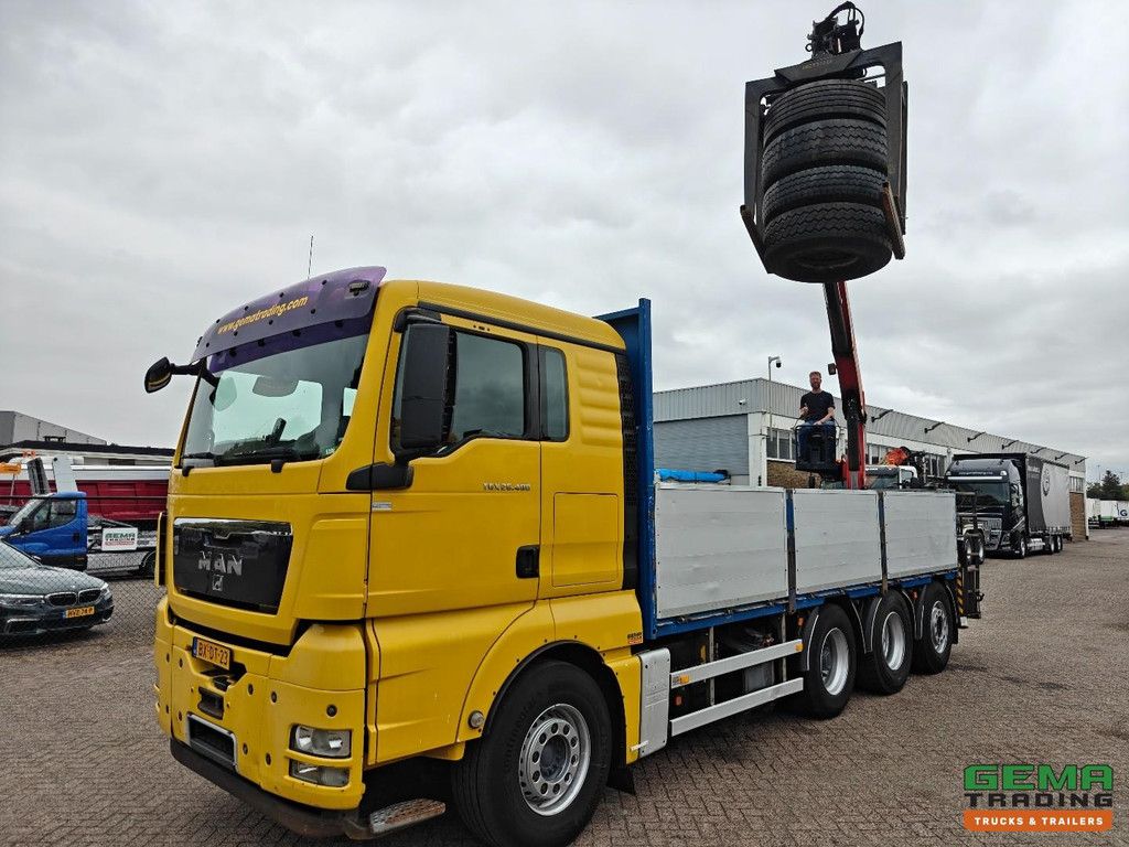 MAN TGX 26.480 8X2-6BL Schlafkabine Euro5 – Offene Ladefläche 6,15 m + Palfinger PK16001L + KinsHofer Greifer 1600 kg