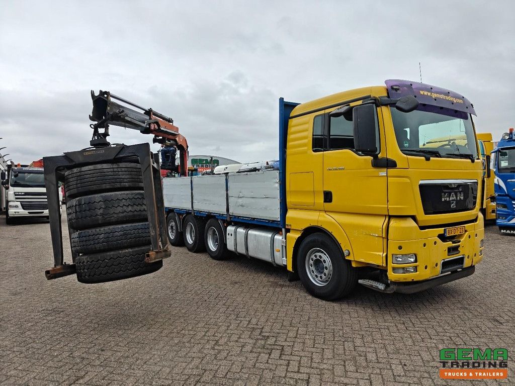 MAN TGX 26.480 8X2-6BL Schlafkabine Euro5 – Offene Ladefläche 6,15 m + Palfinger PK16001L + KinsHofer Greifer 1600 kg