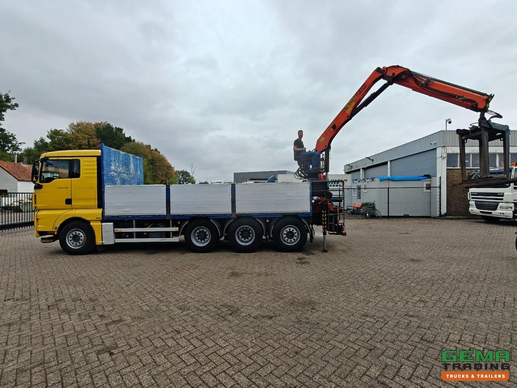 MAN TGX 26.480 8X2-6BL Schlafkabine Euro5 – Offene Ladefläche 6,15 m + Palfinger PK16001L + KinsHofer Greifer 1600 kg