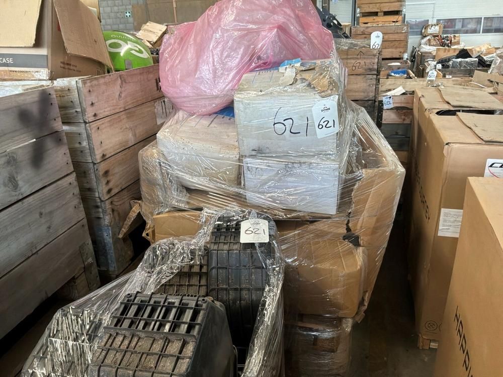 Super Soco Cux front windshield, wiring harnesses, brake pads and cables, hairnets, kickstands, controllers, chargers (18x)